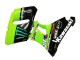 1998-2003 Kawasaki ZZR600 Motorcycle Fairings - Green Glossy Black Blue Monster Elf Touch4 Bridgestone Canada for Sale