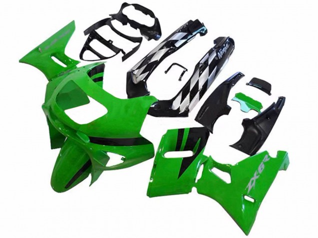 1993-2007 Kawasaki ZZR400 Motorcycle Fairings - Green Glossy Black Canada for Sale
