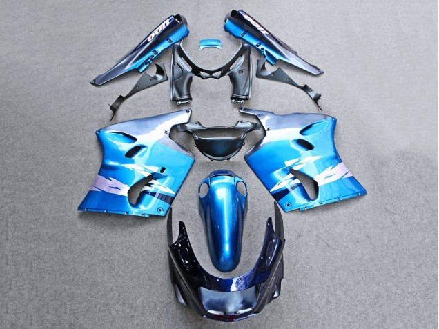 1993-2003 Kawasaki ZZR1100 Motorcycle Fairings - Glossy Blue Grey Canada for Sale