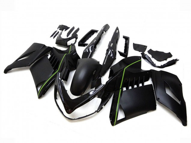 2007-2009 Kawasaki GTR1400/ZG1400 Motorcycle Fairings - Matte Black Green Lines Canada for Sale