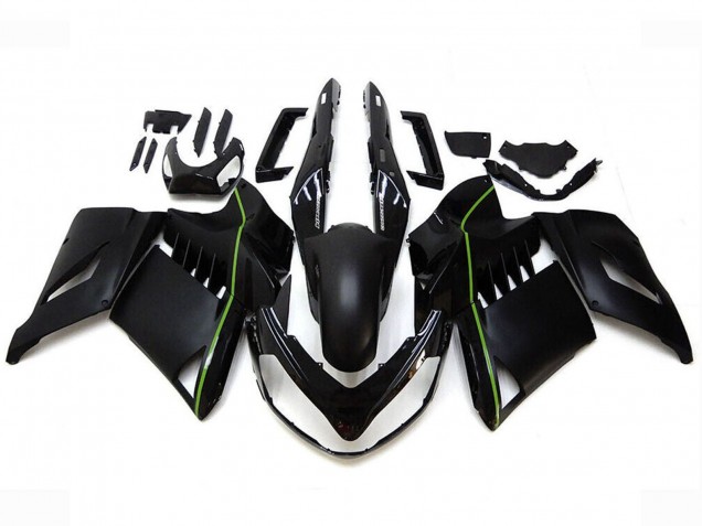2007-2009 Kawasaki GTR1400/ZG1400 Motorcycle Fairings - Matte Black Green Lines Canada for Sale