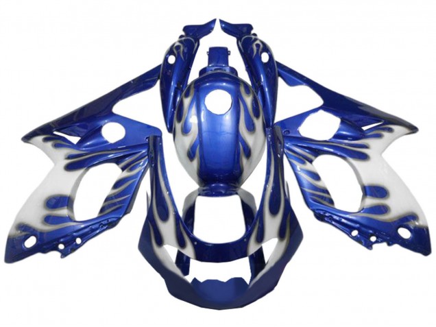1996-2007 Yamaha YZF600R Thundercat Motorcycle Fairings - Blue White Silver Flame Canada for Sale