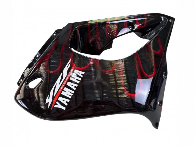 1997-2007 Yamaha YZF 1000R Thunderace Motorcycle Fairings - Black with Dark Red Flame Canada for Sale