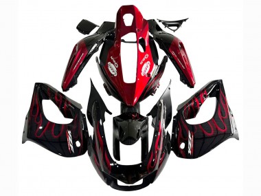 1997-2007 Yamaha YZF 1000R Thunderace Motorcycle Fairing Kits - Black with Red Flame Canada for Sale