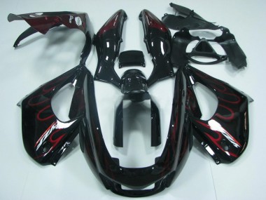 1997-2007 Yamaha YZF 1000R Thunderace Motorcycle Fairing - Black with Red Flame Canada for Sale