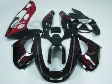 1997-2007 Yamaha YZF 1000R Thunderace Motorcycle Fairings - Black with Red Flame Canada for Sale