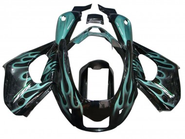 1997-2007 Yamaha YZF 1000R Thunderace Motorcycle Fairings - Glossy Black with Blue Flame Canada for Sale
