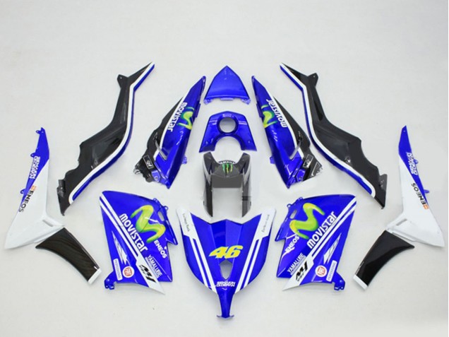 2012-2014 Yamaha TMAX530 Motorcycle Fairings - Blue Black White ENEOS MoviStar Yamalube 46 Canada for Sale