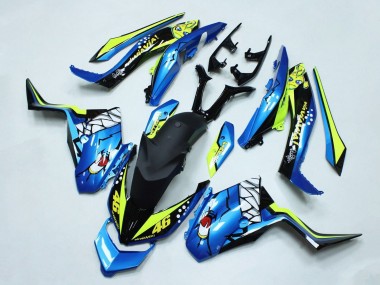 2017-2021 Yamaha XMAX300 Motorcycle Fairings - Blue Yellow Black Shark 46 Canada for Sale