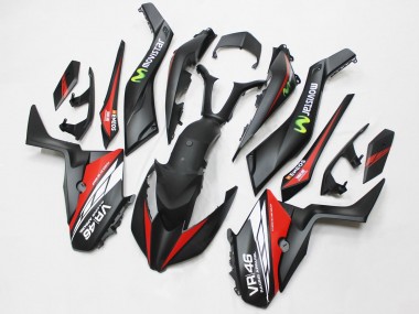 2017-2021 Yamaha XMAX300 Motorcycle Fairings - Matte Black Red MoviStar ENEOS 46 Canada for Sale