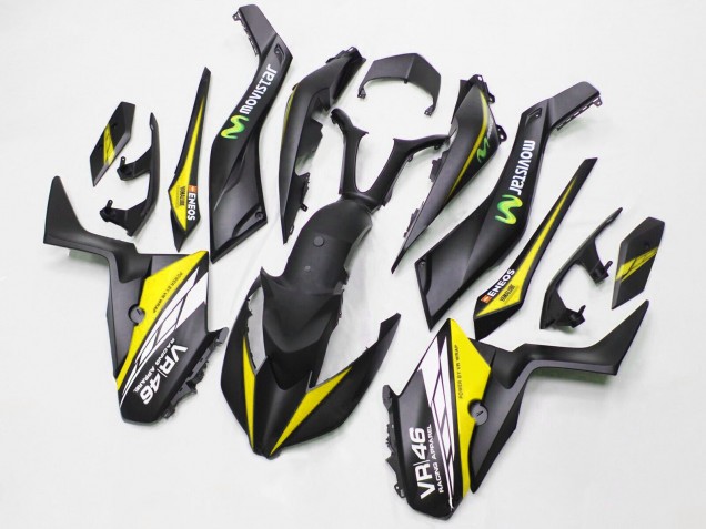 2017-2021 Yamaha XMAX300 Motorcycle Fairings - Matte Black Yellow MoviStar ENEOS 46 Canada for Sale