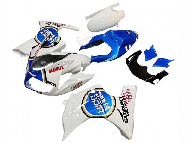 2003-2013 Suzuki SV650 Motorcycle Fairings - White Blue Lucky Strike Motul Canada for Sale