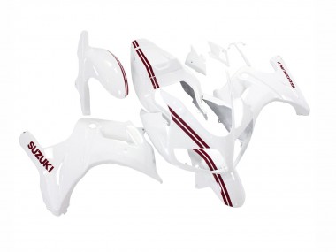 2003-2013 Suzuki SV650 Motorcycle Fairings - White with Dark Red Lines Canada for Sale