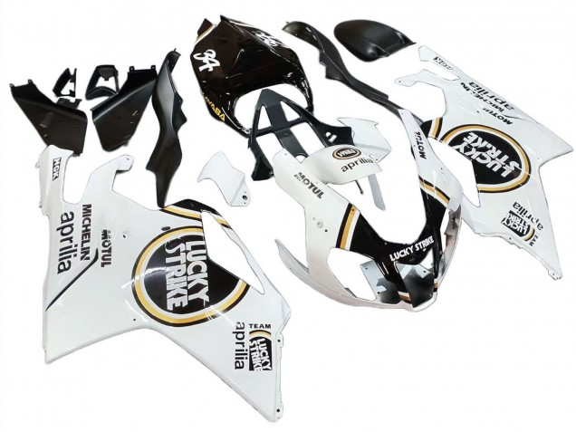 2003-2006 Aprilia RSV1000 Motorcycle Fairings - White Black Lucky Strike Motul Michelin Canada for Sale