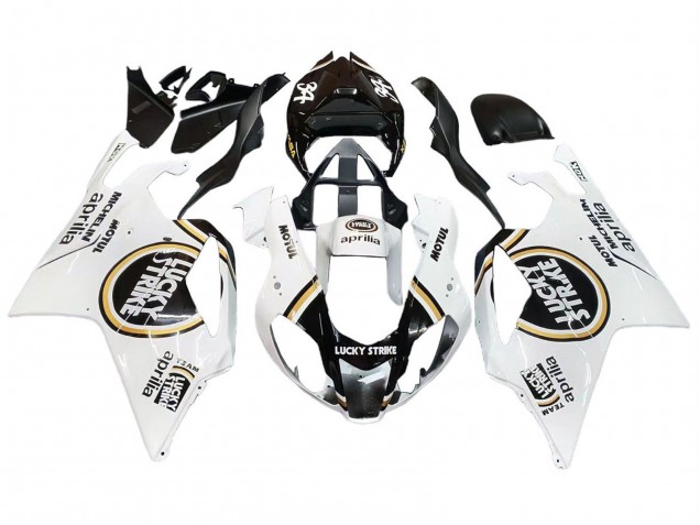 2003-2006 Aprilia RSV1000 Motorcycle Fairings - White Black Lucky Strike Motul Michelin Canada for Sale