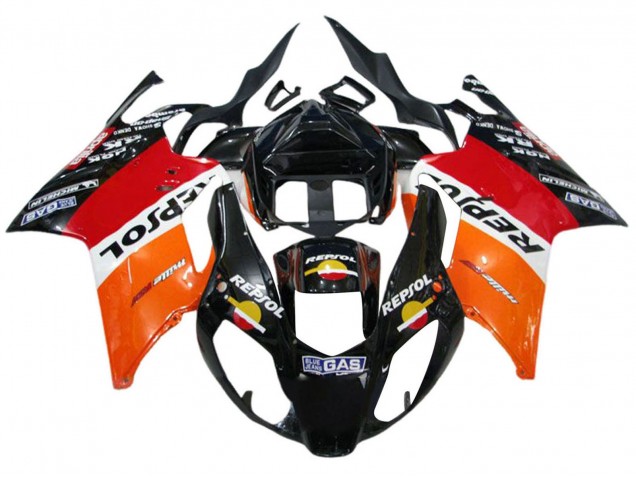 2003-2006 Aprilia RSV1000 Motorcycle Fairings - Orange White Red Black Repsol Canada for Sale
