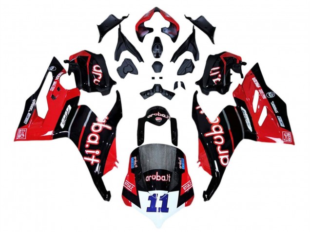 2018-2019 Ducati Panigale V4 V4S Motorcycle Fairings - Red Glossy Black Aruba 11 Canada for Sale