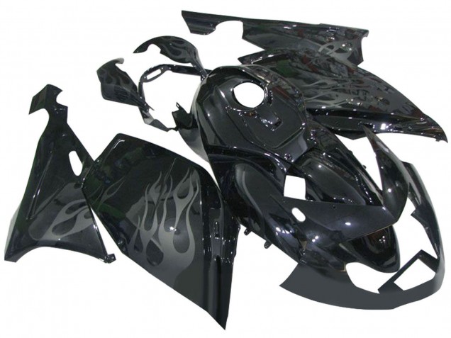 2005-2010 BMW K1200S Motorcycle Fairings - Glossy Black Grey Flame Canada for Sale
