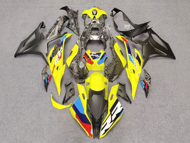 2023-2024 BMW S1000RR Motorcycle Fairings - Yellow Carbon Fiber Canada for Sale