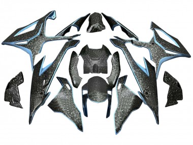 2019-2022 BMW S1000RR Motorcycle Fairings - Black Light Blue Forged Carbon Fiber Canada for Sale
