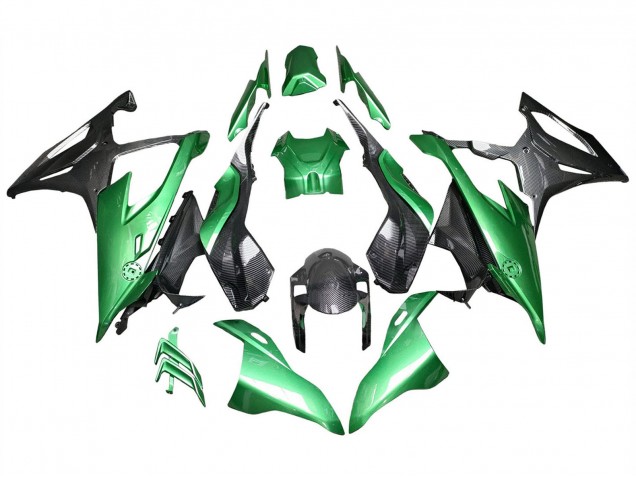 2019-2022 BMW S1000RR Motorcycle Fairings - Glossy Black Green Carbon Fiber Canada for Sale