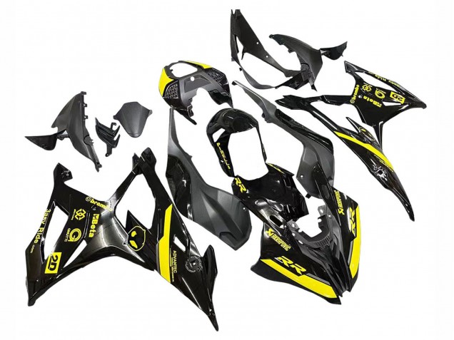 2019-2022 BMW S1000RR Motorcycle Fairings - Glossy Black Yellow Canada for Sale