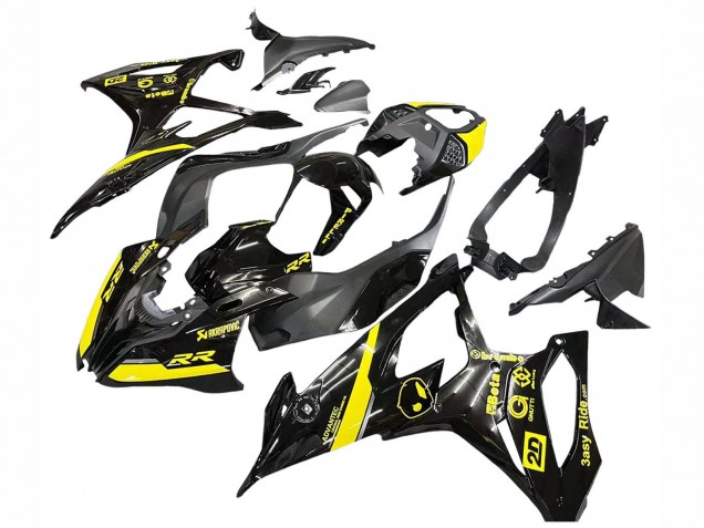 2019-2022 BMW S1000RR Motorcycle Fairings - Glossy Black Yellow Canada for Sale