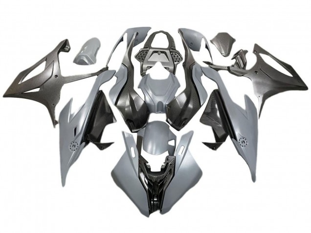 2019-2022 BMW S1000RR Motorcycle Fairings - Grey Black Carbon Fiber Canada for Sale