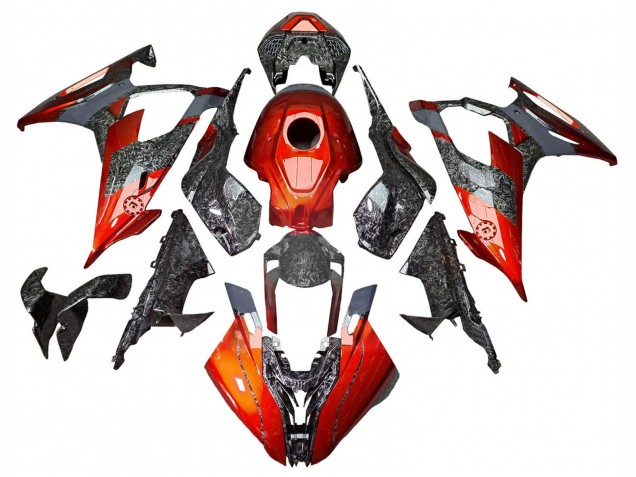 2019-2022 BMW S1000RR Motorcycle Fairings - Dark Orange Forged Carbon Fiber Canada for Sale