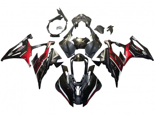 2019-2022 BMW S1000RR Motorcycle Fairings - Black Dark Red Canada for Sale