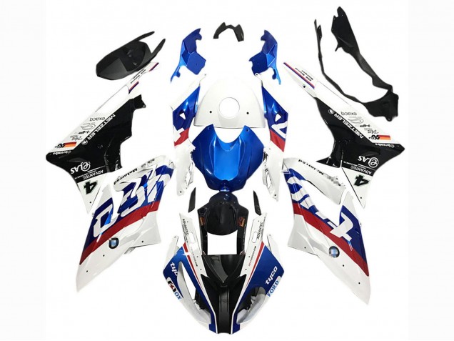 2017-2018 BMW S1000RR Motorcycle Fairings - White Blue Red Glossy Black Tyco Canada for Sale
