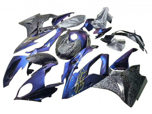 2015-2016 BMW S1000RR Motorcycle Fairings - Gradient Purple Blue Forged Carbon Fiber Canada for Sale