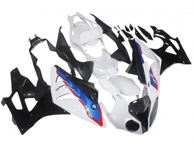 2009-2014 BMW S1000RR Motorcycle Fairings - White Red Blue Glossy Black HP Becker Carbon Canada for Sale