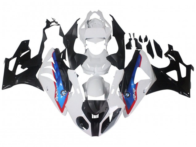 2009-2014 BMW S1000RR Motorcycle Fairings - White Red Blue Glossy Black HP Becker Carbon Canada for Sale