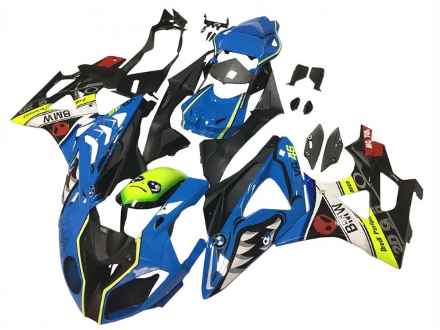 2009-2014 BMW S1000RR Motorcycle Fairings - Blue Yellow Red Black Shark VR 46 Canada for Sale