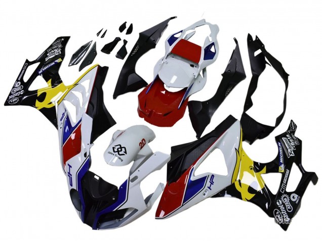 2009-2014 BMW S1000RR Motorcycle Fairings - White Red Yellow Black Castrol Canada for Sale