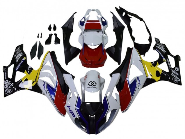 2009-2014 BMW S1000RR Motorcycle Fairings - White Red Yellow Black Castrol Canada for Sale