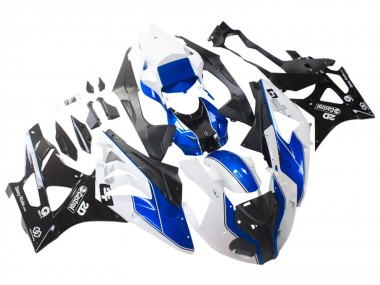 2009-2014 BMW S1000RR Motorcycle Fairings - White Blue Glossy Black Castrol Canada for Sale