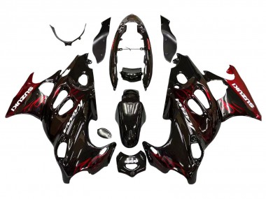 2004-2006 Suzuki GSX600F/GSX750F Motorcycle Fairings - Glossy Black Red Flame Canada for Sale