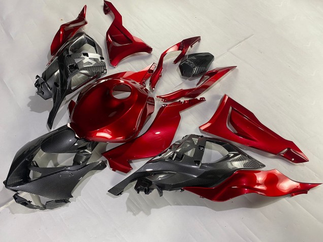 2023-2025 Kawasaki ZX6R Motorcycle Fairings - Red Carbon Fiber Canada for Sale