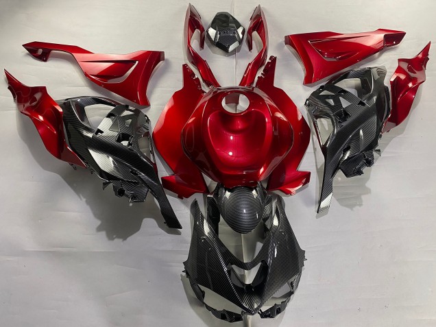 2023-2025 Kawasaki ZX6R Motorcycle Fairings - Red Carbon Fiber Canada for Sale