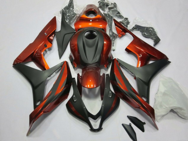 2007-2008 Honda CBR600RR Motorcycle Fairing Kits - Orange Matte Black Canada for Sale
