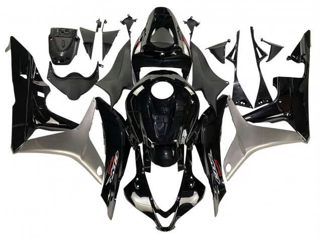 2007-2008 Honda CBR600RR Motorcycle Fairing Kits - Silver Glossy Black Canada for Sale