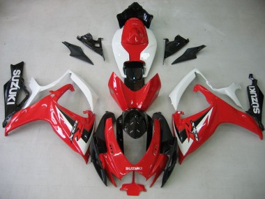2006-2007 Suzuki GSXR 600 / GSXR 750 Motorcycle Fairing - White Red Glossy Black Canada for Sale