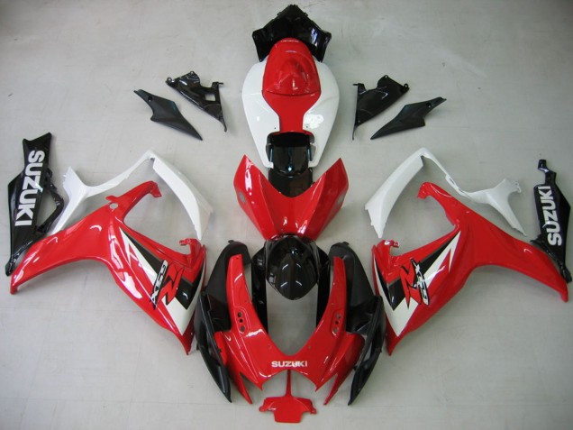 2006-2007 Suzuki GSXR 600 / GSXR 750 Motorcycle Fairing - White Red Glossy Black Canada for Sale