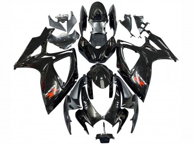 2006-2007 Suzuki GSXR 600 / GSXR 750 Motorcycle Fairings - Glossy Black Silver Red Canada for Sale