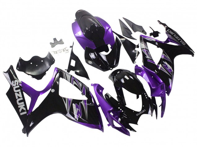 2006-2007 Suzuki GSXR 600 / GSXR 750 Motorcycle Fairing Kits - Purple Glossy Black Canada for Sale
