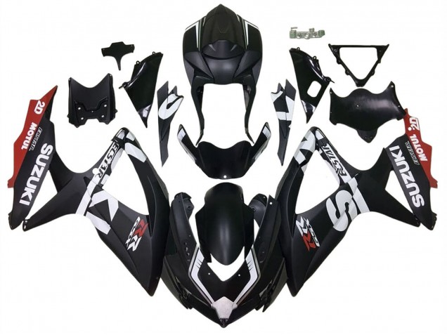 2008-2010 Suzuki GSXR 600 / GSXR 750 Motorcycle Fairings - Matte Black Red White Canada for Sale