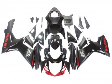 2011-2024 Suzuki GSXR 600 / GSXR 750 Motorcycle Fairings - Black Grey Red Line Canada for Sale