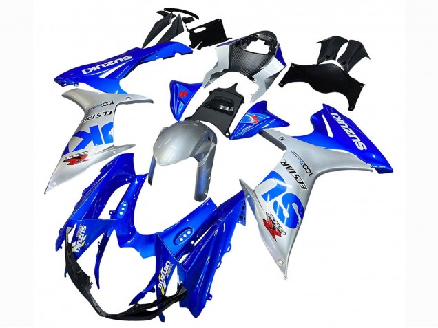 2011-2024 Suzuki GSXR 600 / GSXR 750 Motorcycle Fairings - Blue Silver Ecstar Canada for Sale